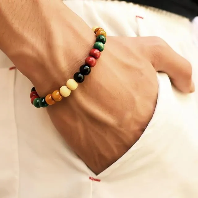Jewellery - Lava Stone and Wooden Bead Boho Bracelets