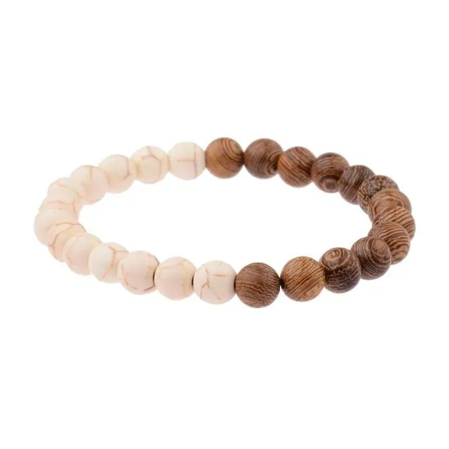 Jewellery - Lava Stone and Wooden Bead Boho Bracelets