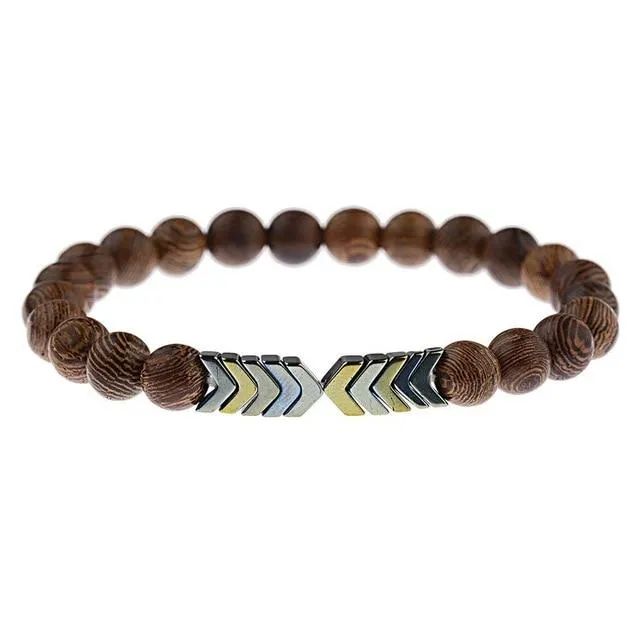 Jewellery - Lava Stone and Wooden Bead Boho Bracelets