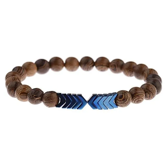 Jewellery - Lava Stone and Wooden Bead Boho Bracelets