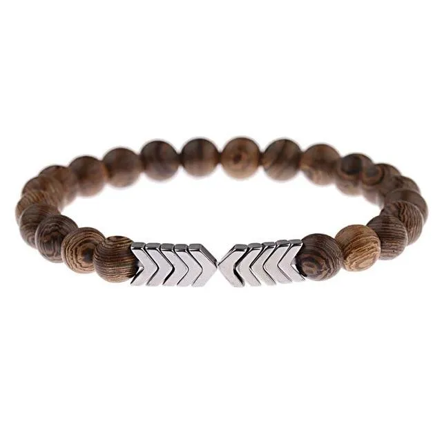 Jewellery - Lava Stone and Wooden Bead Boho Bracelets