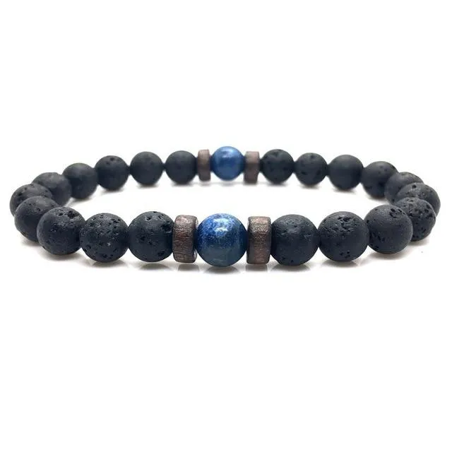 Jewellery - Lava Stone and Wooden Bead Boho Bracelets