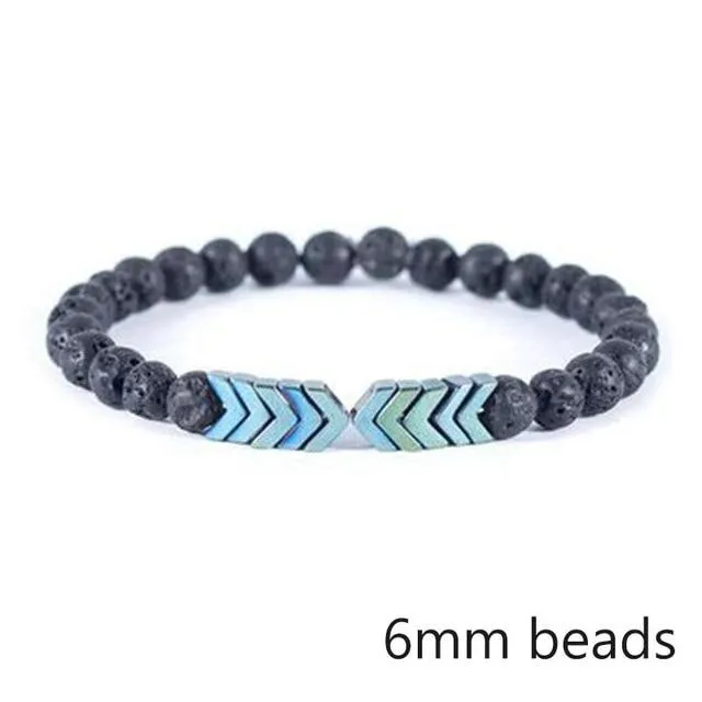 Jewellery - Lava Stone and Wooden Bead Boho Bracelets
