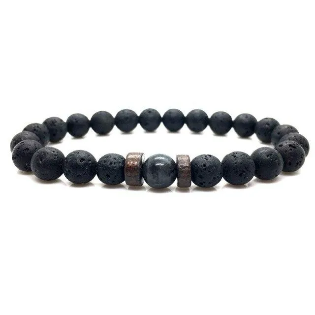 Jewellery - Lava Stone and Wooden Bead Boho Bracelets