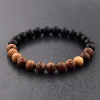 Jewellery - Lava Stone and Wooden Bead Boho Bracelets