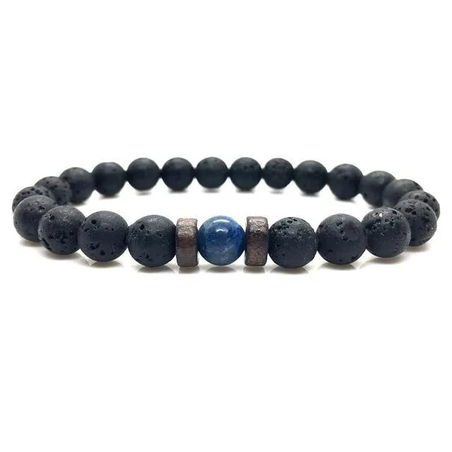 Jewellery - Lava Stone and Wooden Bead Boho Bracelets