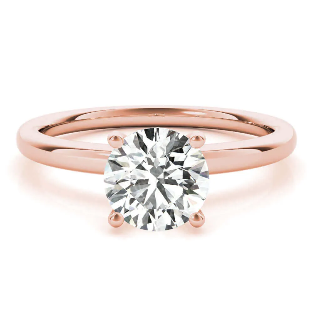 JewelMore 0.5 Carat & 1 Carat Certified 14K White Gold Hidden Halo Solitaire Round Cut Diamond Engagement Ring for Women ( I-J Color, I2-I3 Clarity)
