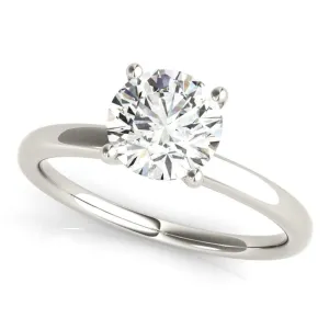JewelMore 0.5 Carat & 1 Carat Certified 14K White Gold Hidden Halo Solitaire Round Cut Diamond Engagement Ring for Women ( I-J Color, I2-I3 Clarity)