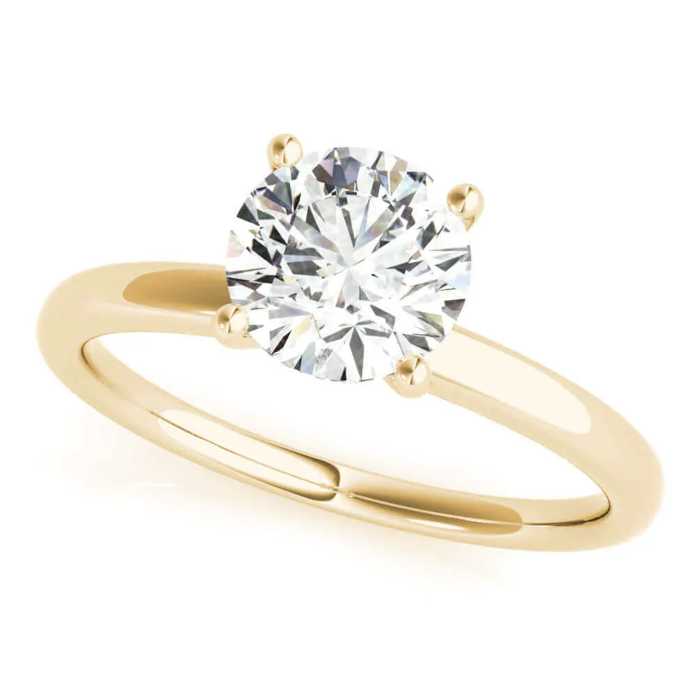 JewelMore 0.5 Carat & 1 Carat Certified 14K White Gold Hidden Halo Solitaire Round Cut Diamond Engagement Ring for Women ( I-J Color, I2-I3 Clarity)