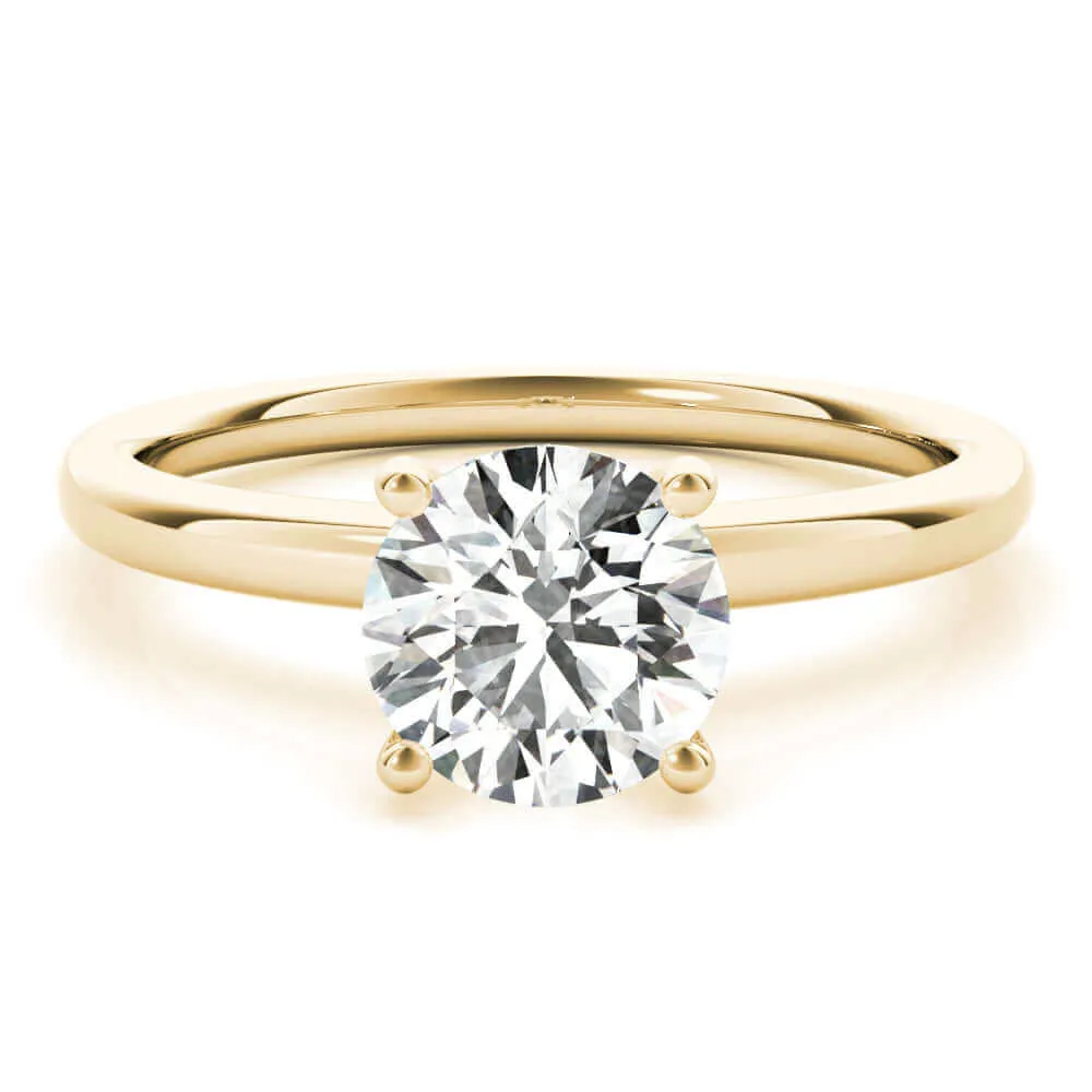 JewelMore 0.5 Carat & 1 Carat Certified 14K White Gold Hidden Halo Solitaire Round Cut Diamond Engagement Ring for Women ( I-J Color, I2-I3 Clarity)