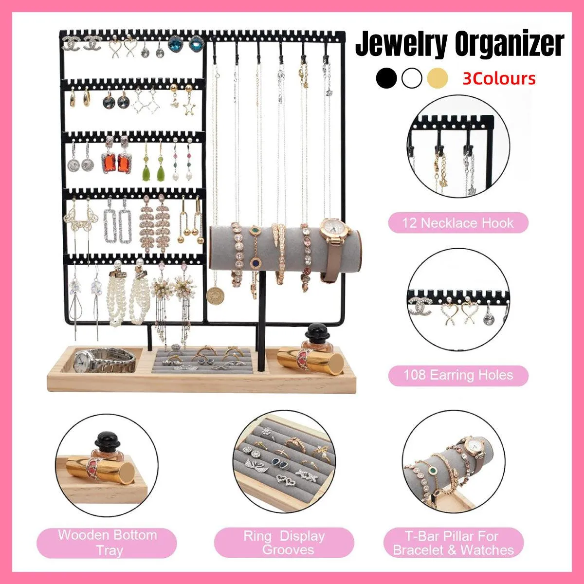 Jewelry Display Rack Earrings Organizer Stand for Jewelry Hangers Storage Holder