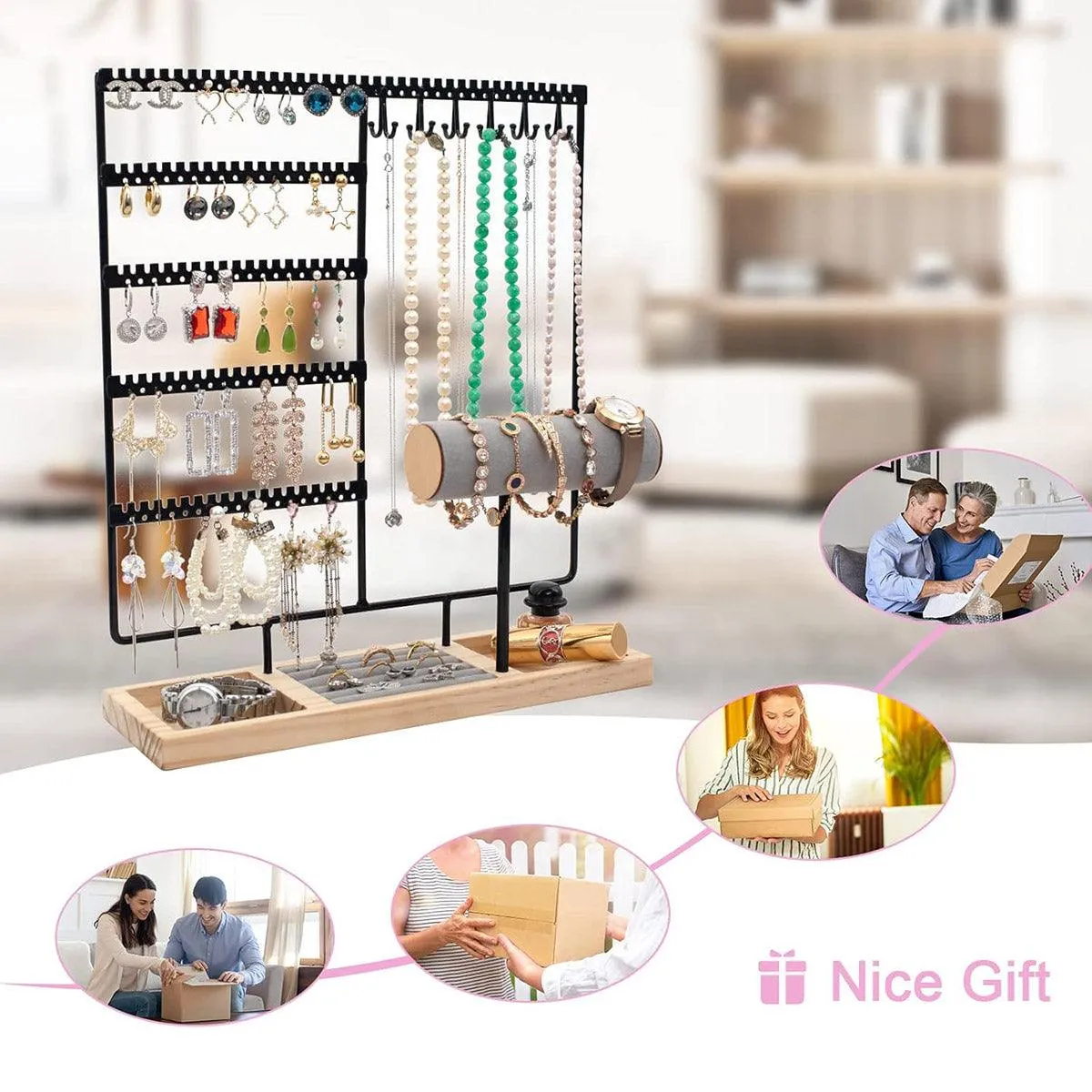 Jewelry Display Rack Earrings Organizer Stand for Jewelry Hangers Storage Holder