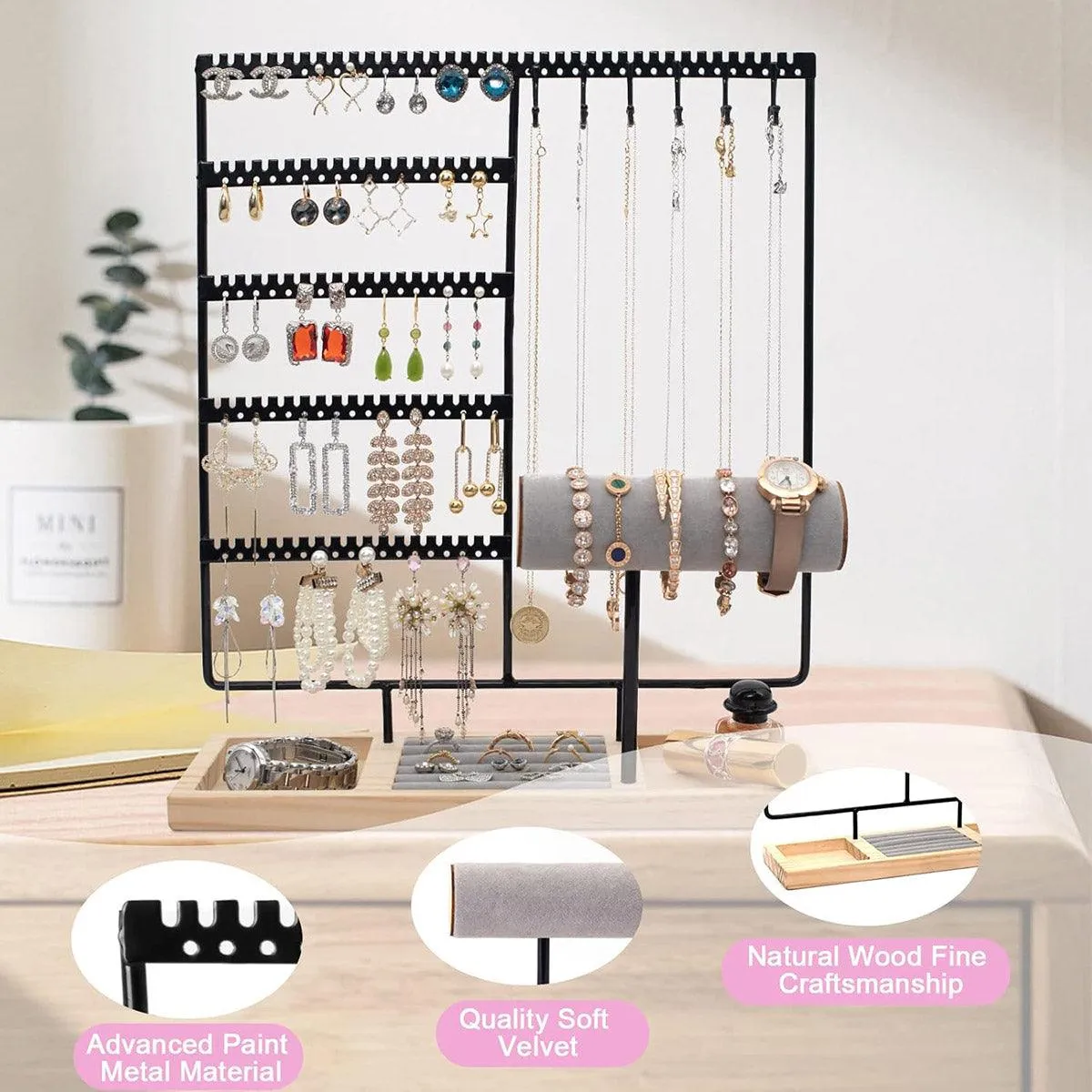 Jewelry Display Rack Earrings Organizer Stand for Jewelry Hangers Storage Holder