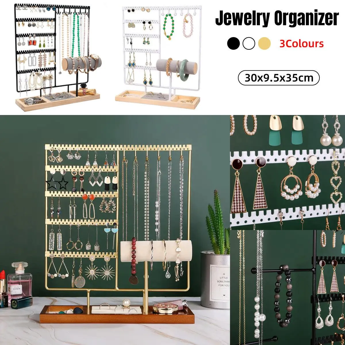 Jewelry Display Rack Earrings Organizer Stand for Jewelry Hangers Storage Holder