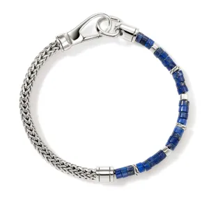 John Hardy Silver Heishi Lapis Bracelet