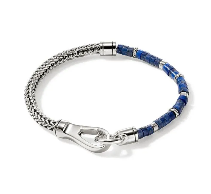 John Hardy Silver Heishi Lapis Bracelet