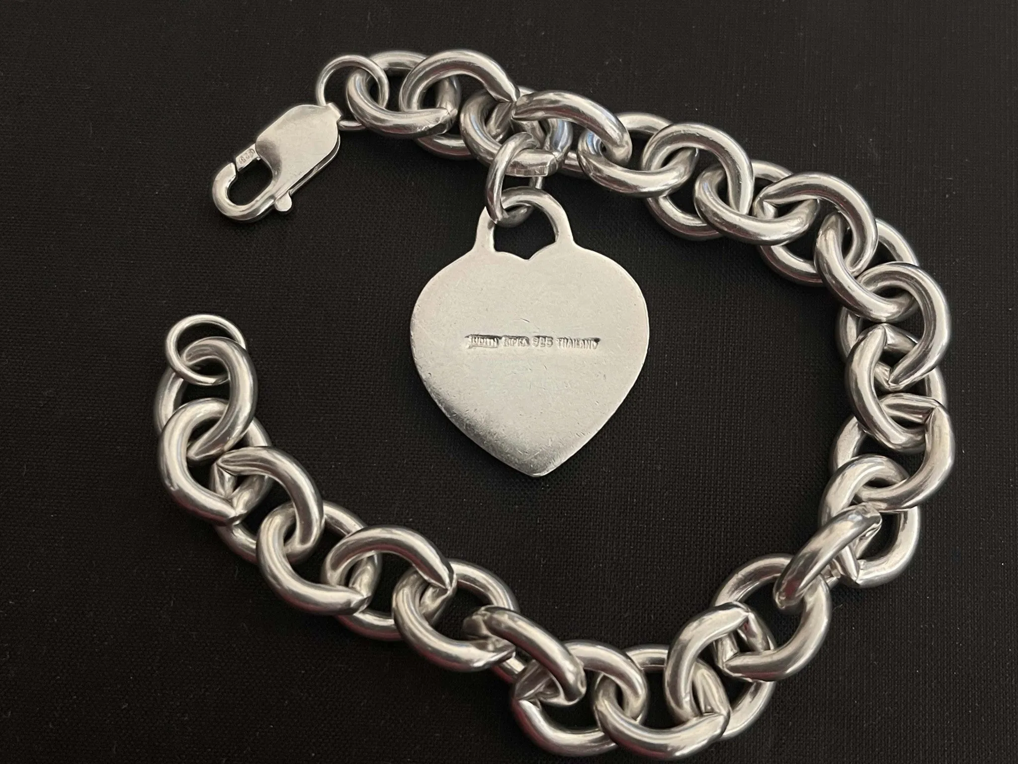 Judith Ripka Heart Tag Bracelet in Sterling Silver