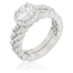 Kassidy Zig Zag 2ct Round Engagement Wedding Ring Set | 3.5ct