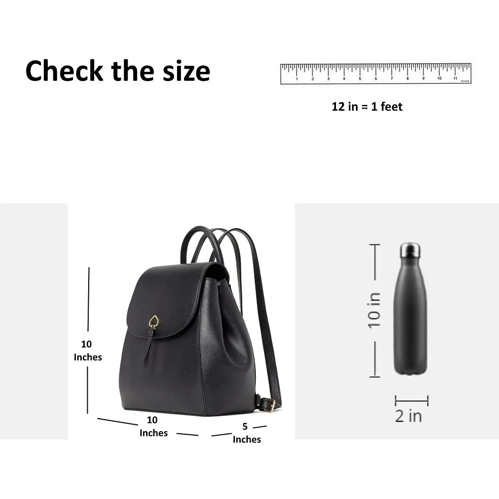 Kate Spade Adel medium flap Leather Backpack (Black)