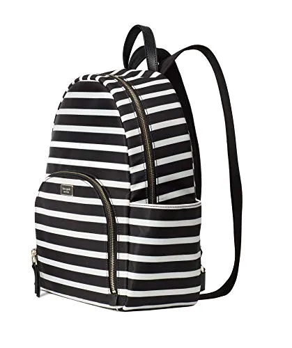 Kate Spade New York Dawn Sailing Stripe Large Nylon Backpack Black Multi Bag