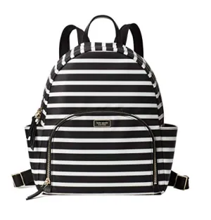 Kate Spade New York Dawn Sailing Stripe Large Nylon Backpack Black Multi Bag