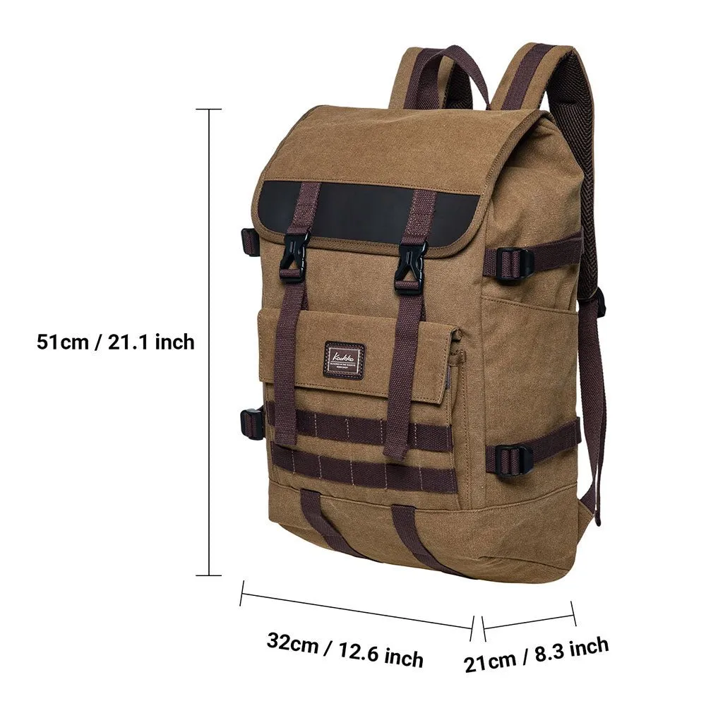 KAUKKO Casual Daypacks Multipurpose Backpacks, Outdoor Backpack, Travel Rucksack Khaki(Canvas)