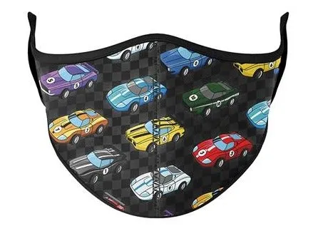 Kids Race Car Face Mask by Top Trenz - Small: 3-7 Years