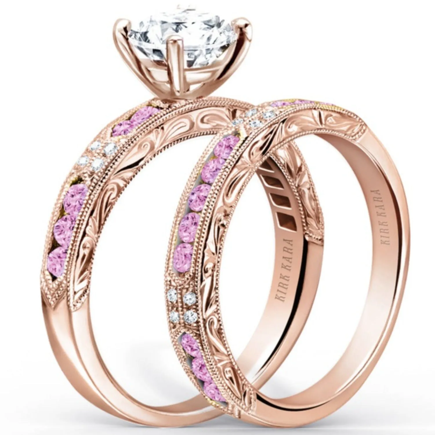 Kirk Kara "Charlotte" Pink Sapphire Diamond Engagement Ring