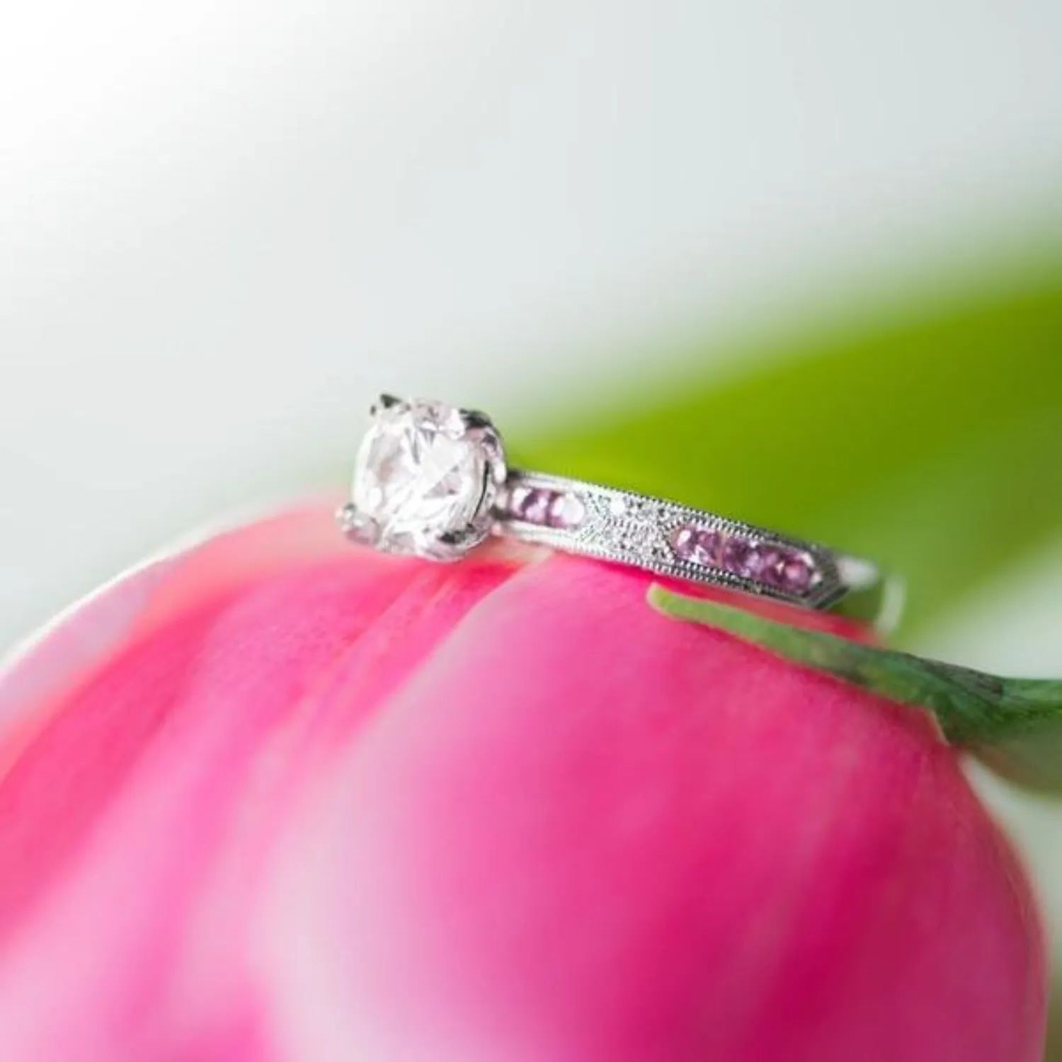Kirk Kara "Charlotte" Pink Sapphire Diamond Engagement Ring