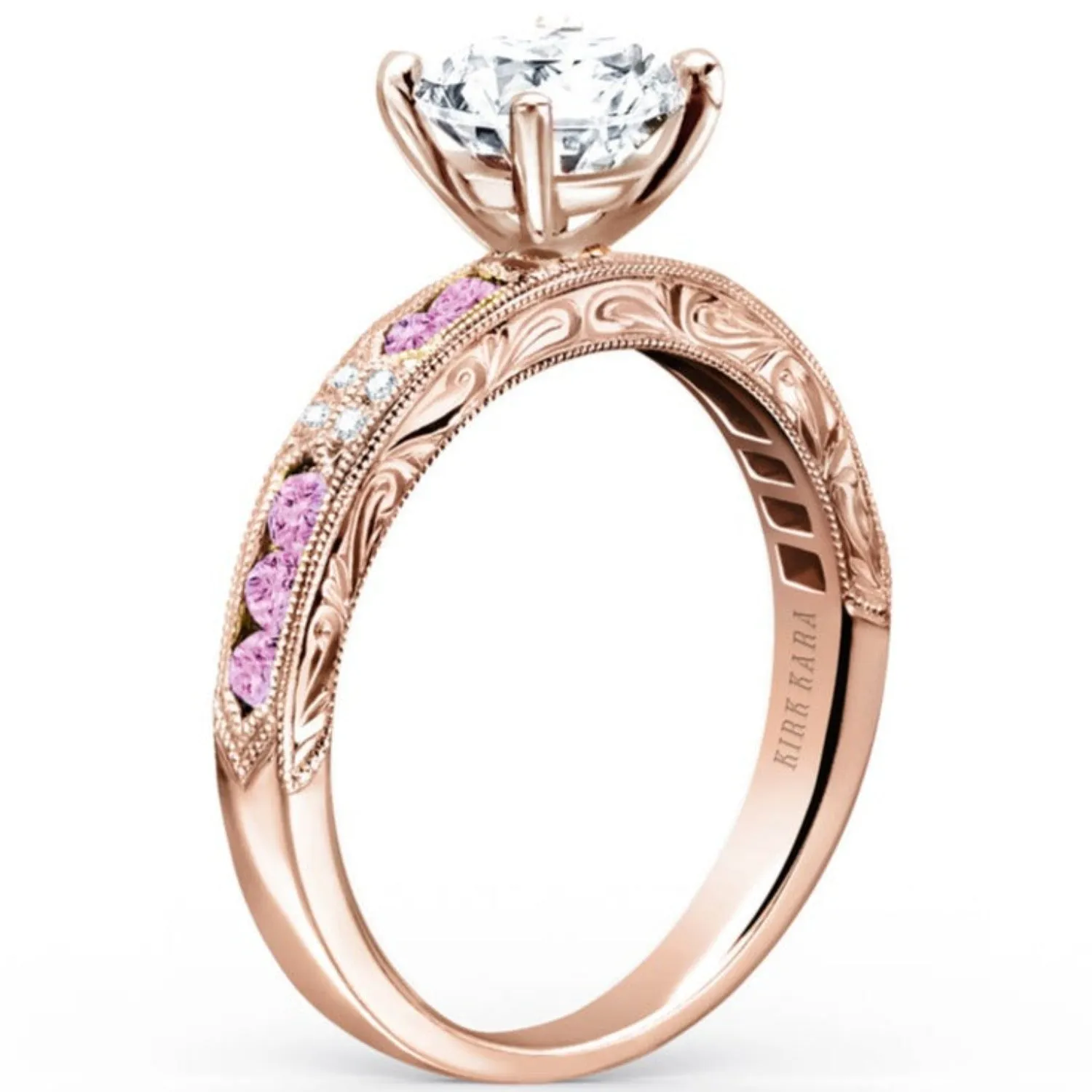 Kirk Kara "Charlotte" Pink Sapphire Diamond Engagement Ring