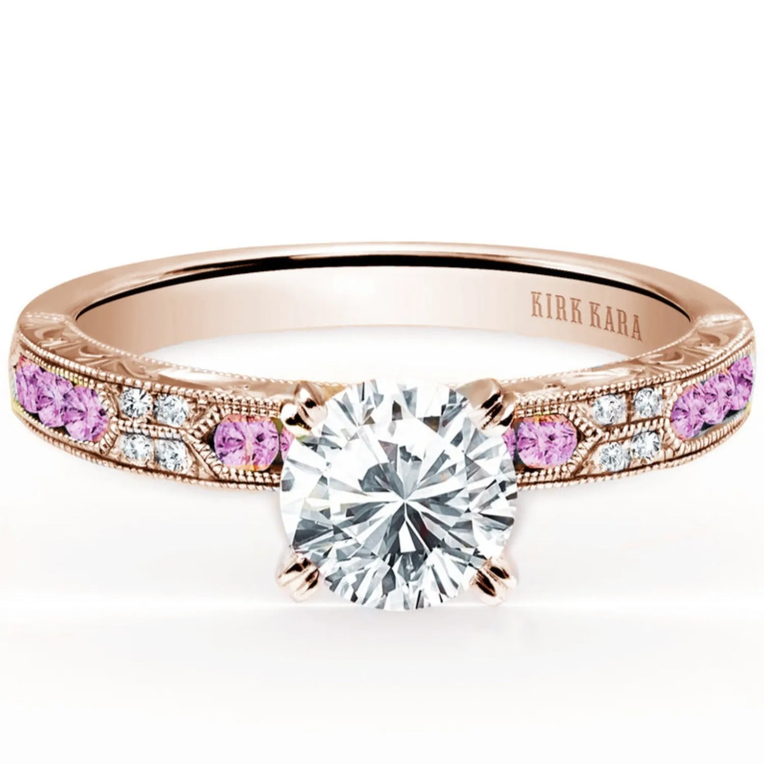 Kirk Kara "Charlotte" Pink Sapphire Diamond Engagement Ring