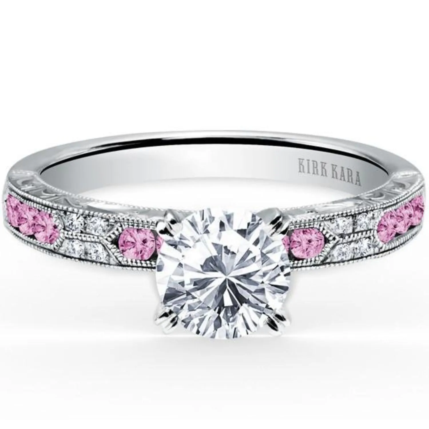 Kirk Kara "Charlotte" Pink Sapphire Diamond Engagement Ring