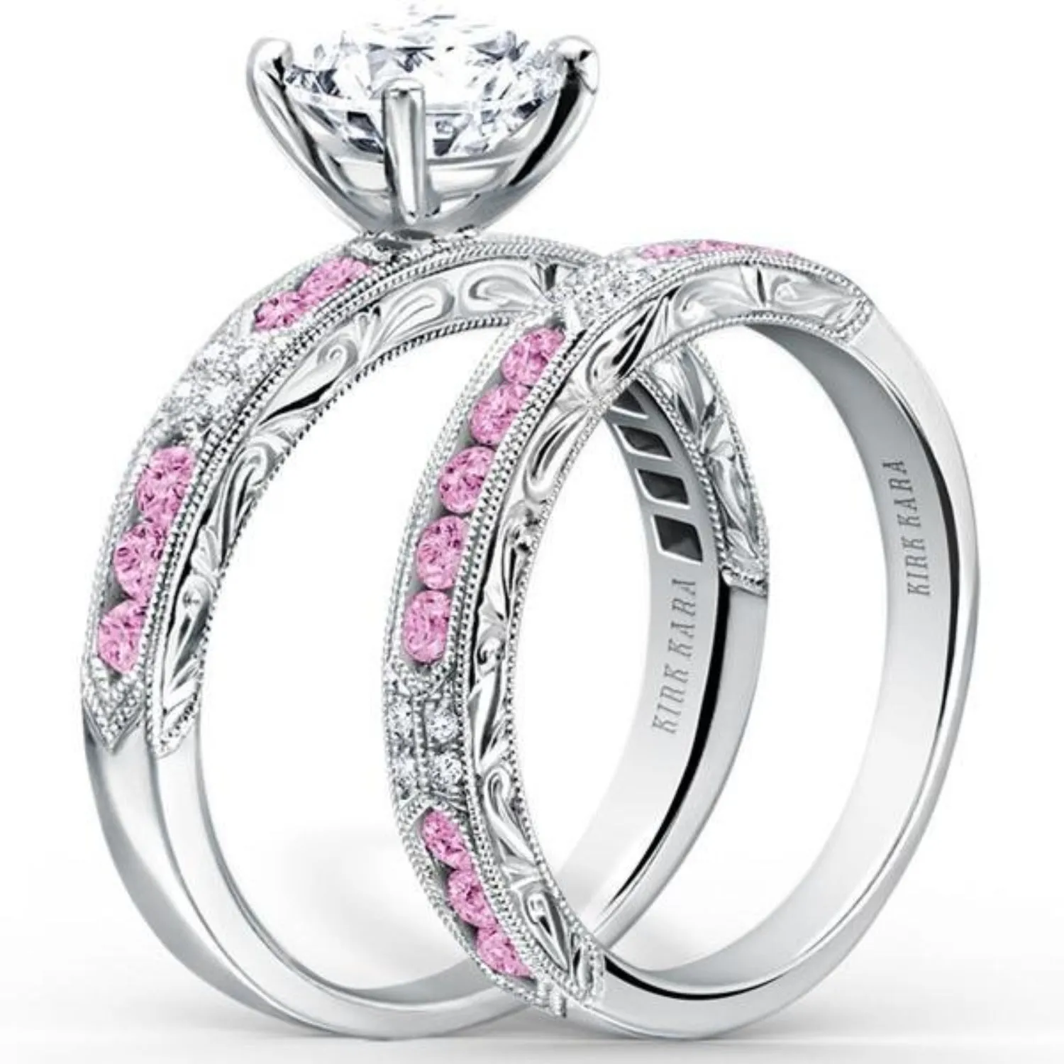 Kirk Kara "Charlotte" Pink Sapphire Diamond Engagement Ring