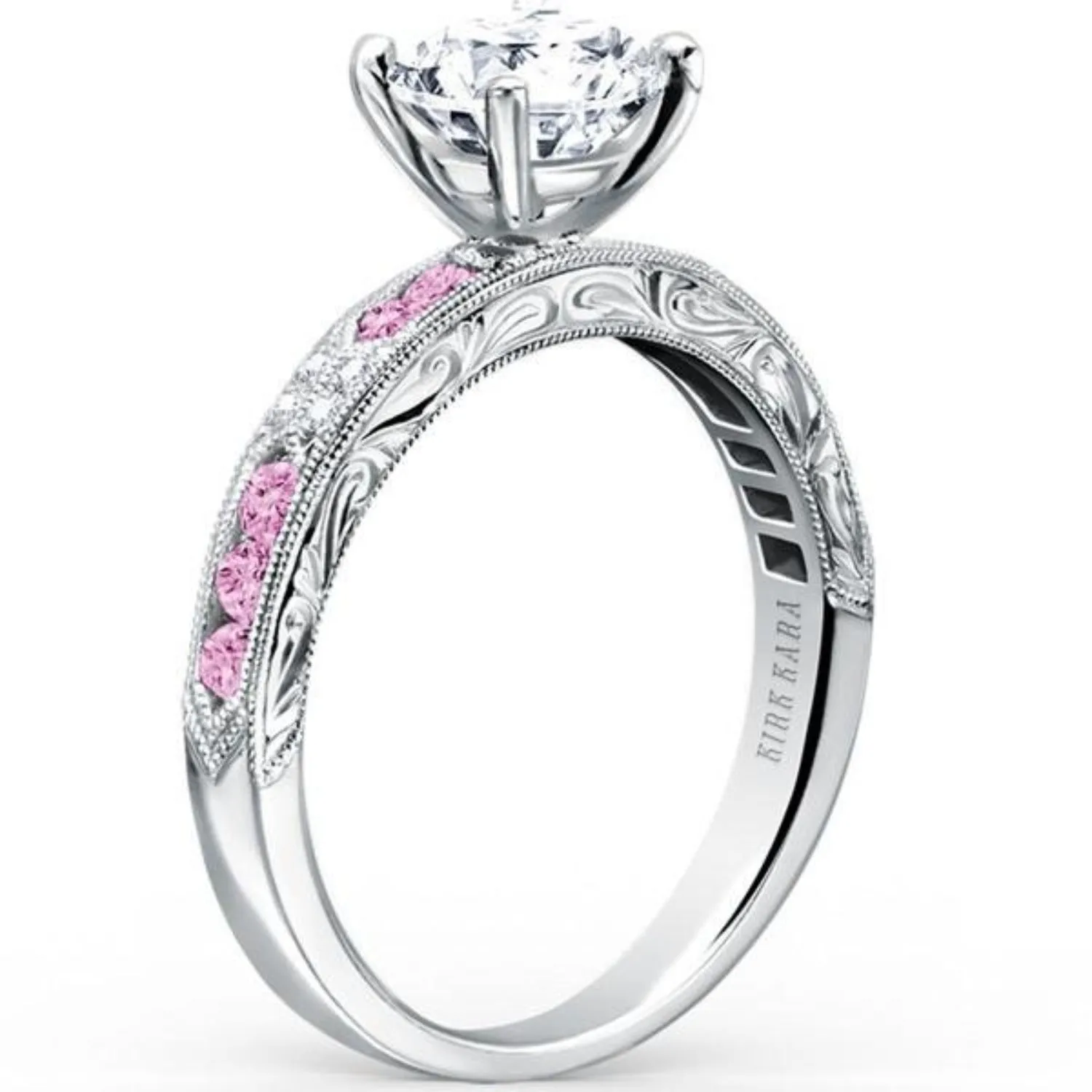 Kirk Kara "Charlotte" Pink Sapphire Diamond Engagement Ring