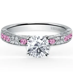 Kirk Kara "Charlotte" Pink Sapphire Diamond Engagement Ring