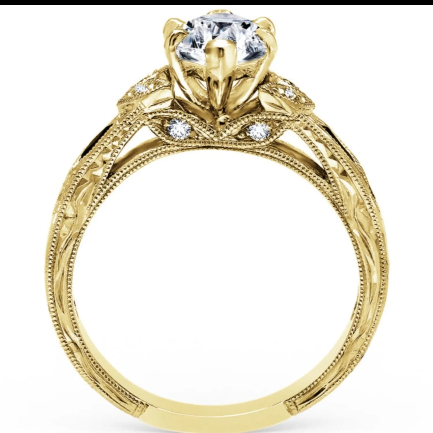 Kirk Kara "Dahlia" Marquise Cut Blue Sapphire Engagement Ring