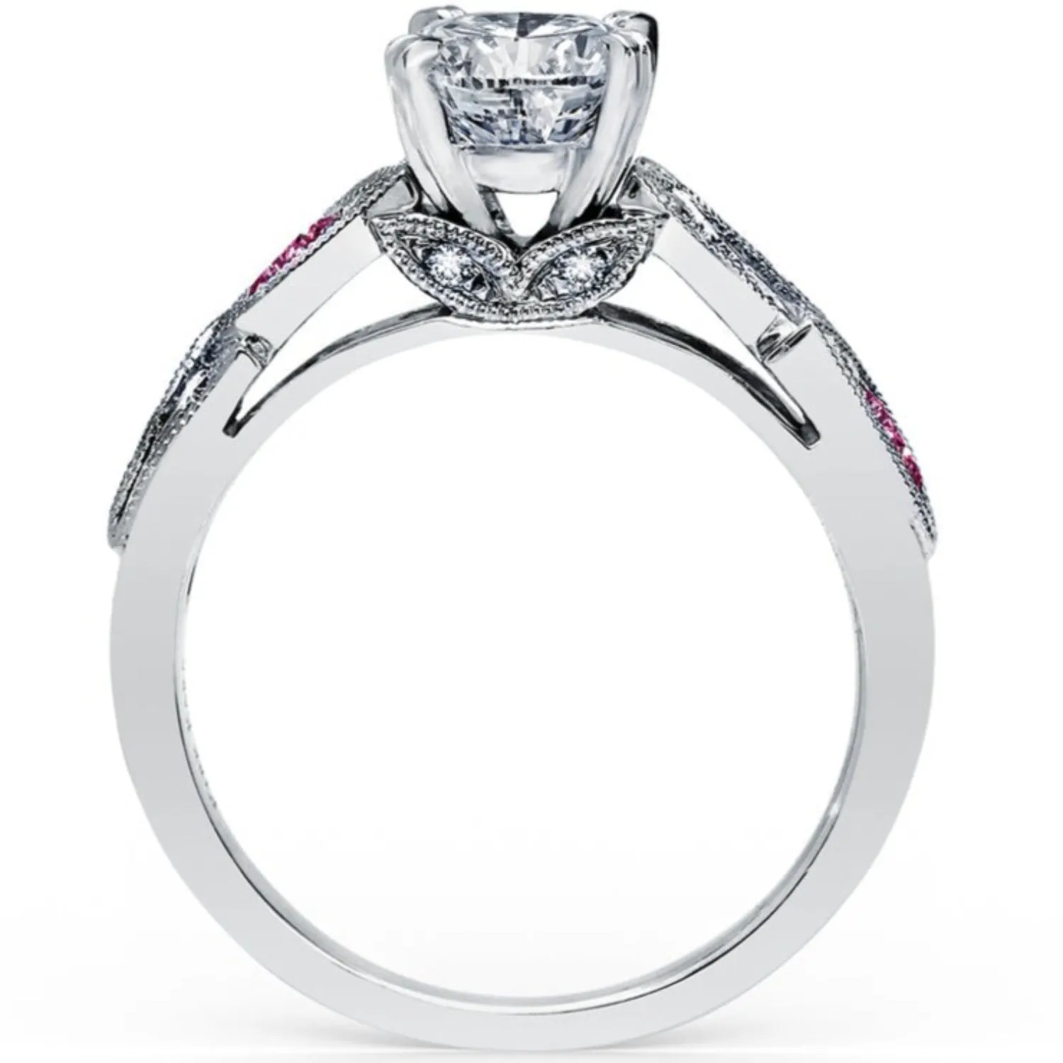 Kirk Kara "Dahlia" Marquise Cut Pink Sapphire Diamond Engagement Ring