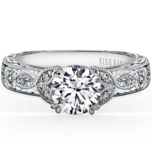 Kirk Kara "Dahlia" Marquise Side Stone Diamond Engagement Ring