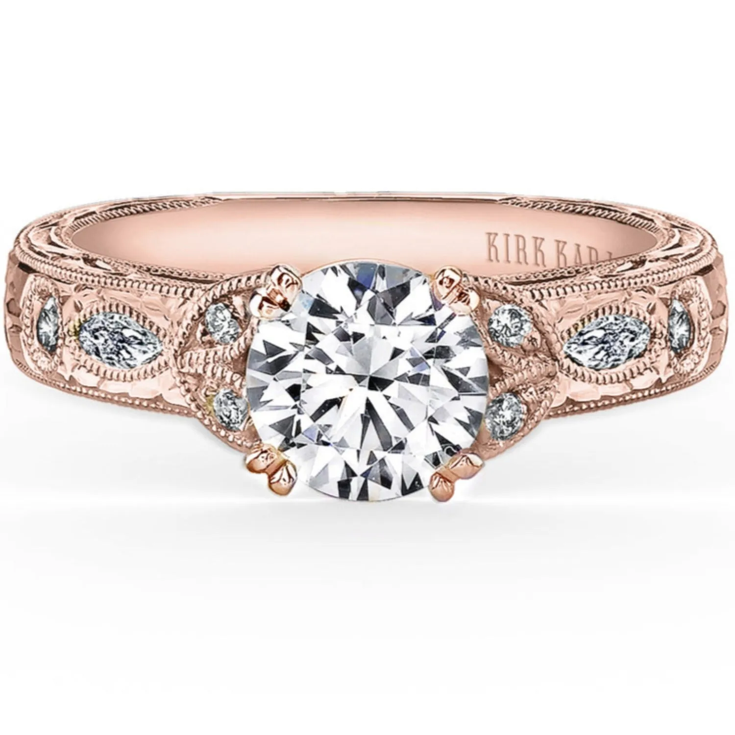 Kirk Kara "Dahlia" Marquise Side Stone Diamond Engagement Ring
