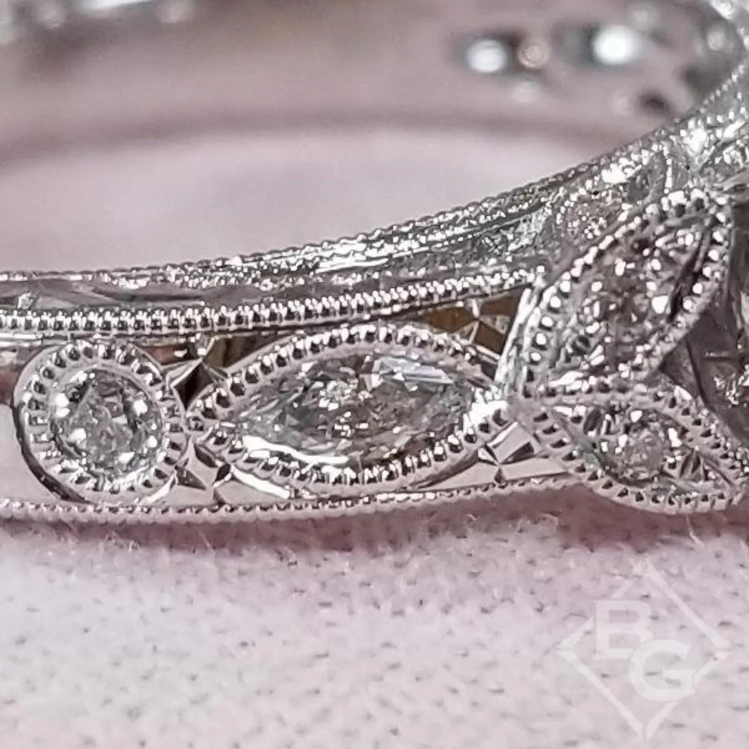 Kirk Kara "Dahlia" Marquise Side Stone Diamond Engagement Ring