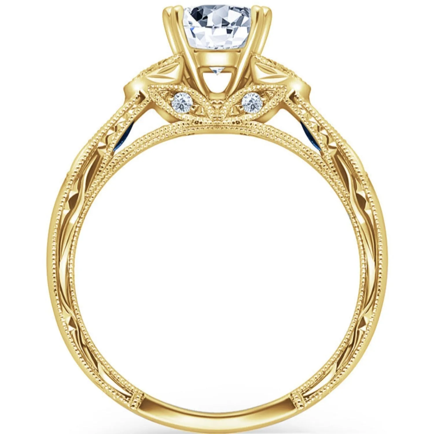Kirk Kara "Dahlia" Marquise Side Stone Diamond Engagement Ring