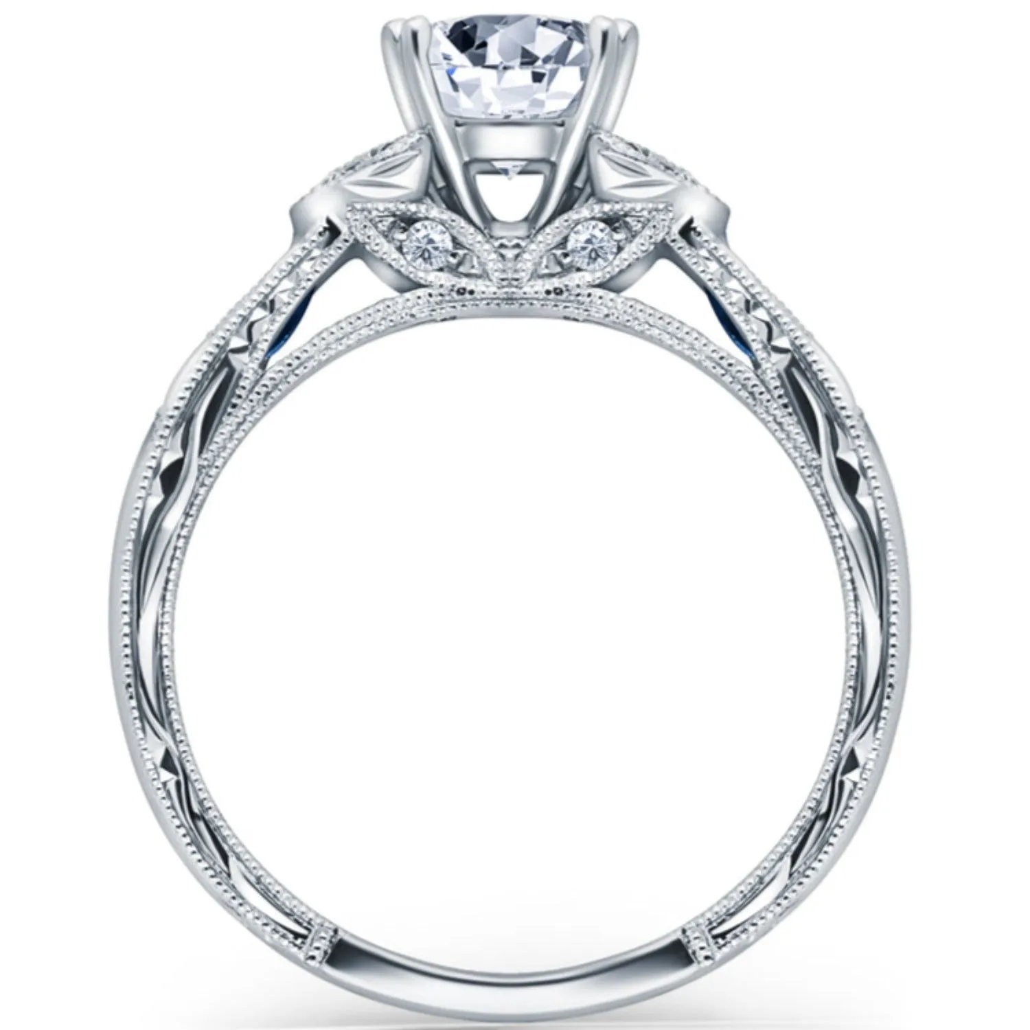 Kirk Kara "Dahlia" Pink Sapphire Marquise Cut Diamond Engagement Ring