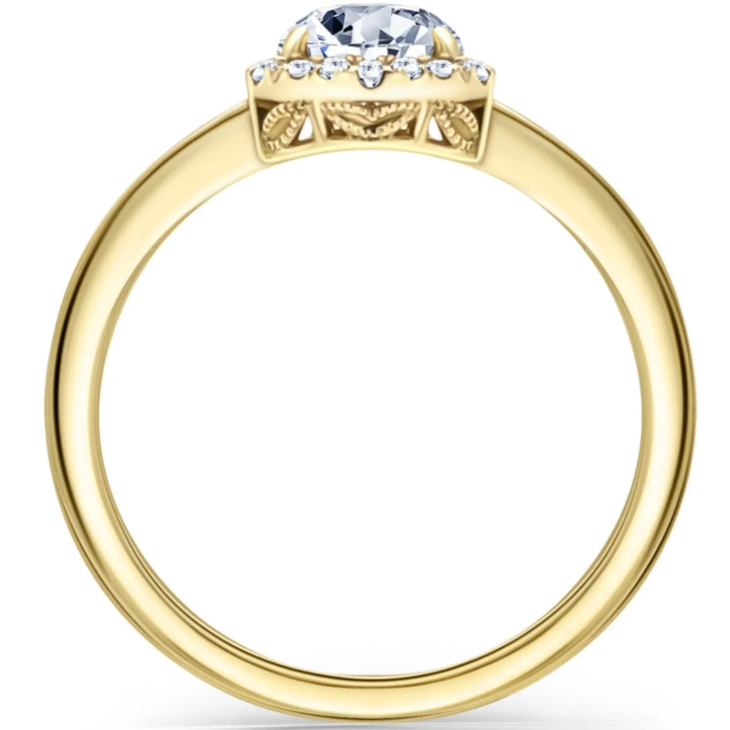 Kirk Kara "Dahlia" Rose Cut Soft Petal Halo Diamond Engagement Ring
