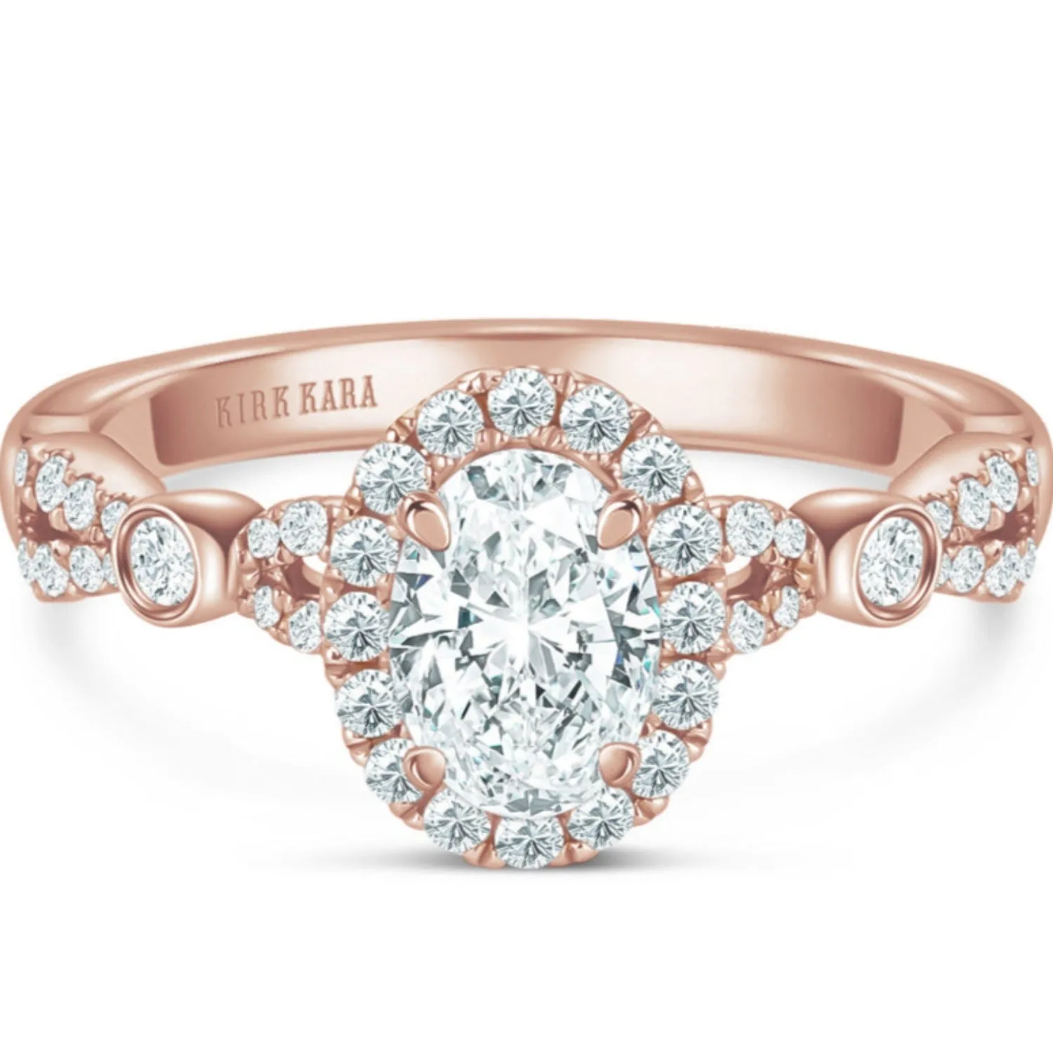 Kirk Kara "Lori" Oval Cut Hidden Halo Diamond Engagement Ring