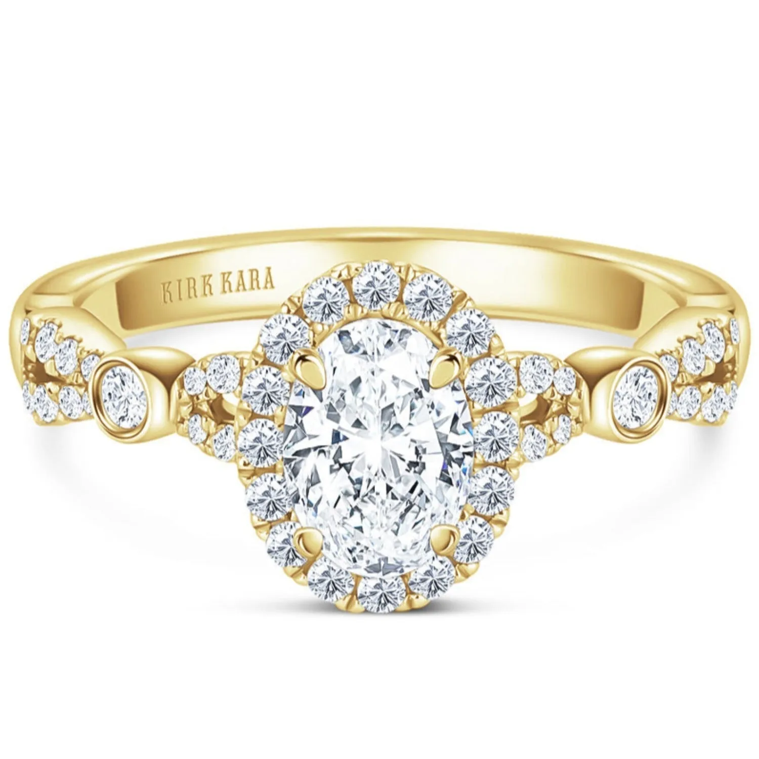 Kirk Kara "Lori" Oval Cut Hidden Halo Diamond Engagement Ring