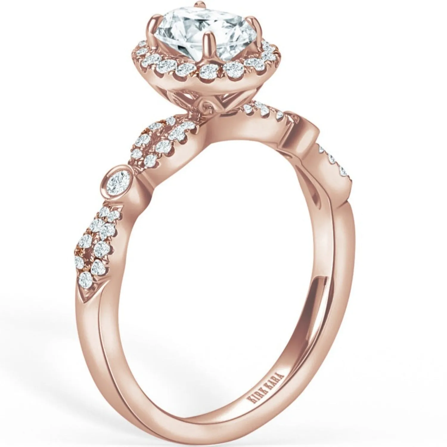 Kirk Kara "Lori" Oval Cut Hidden Halo Diamond Engagement Ring