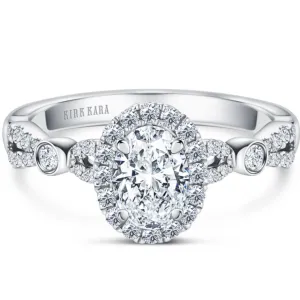 Kirk Kara "Lori" Oval Cut Hidden Halo Diamond Engagement Ring
