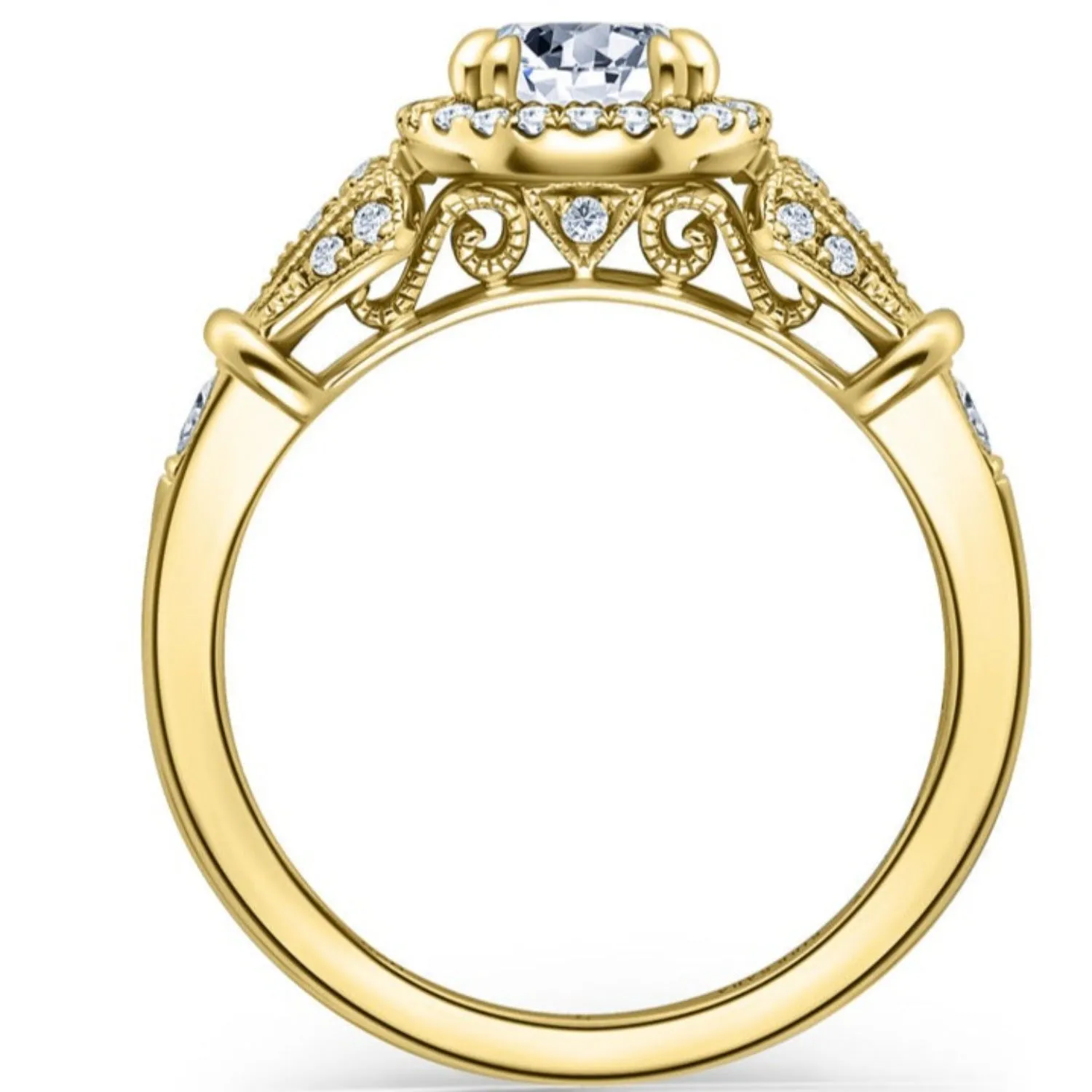 Kirk Kara "Lori" Round Cut Diamond Halo Engagement Ring