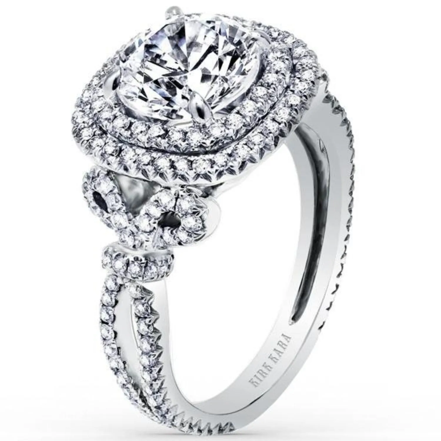 Kirk Kara "Pirouetta" Double Halo Diamond Engagement Ring