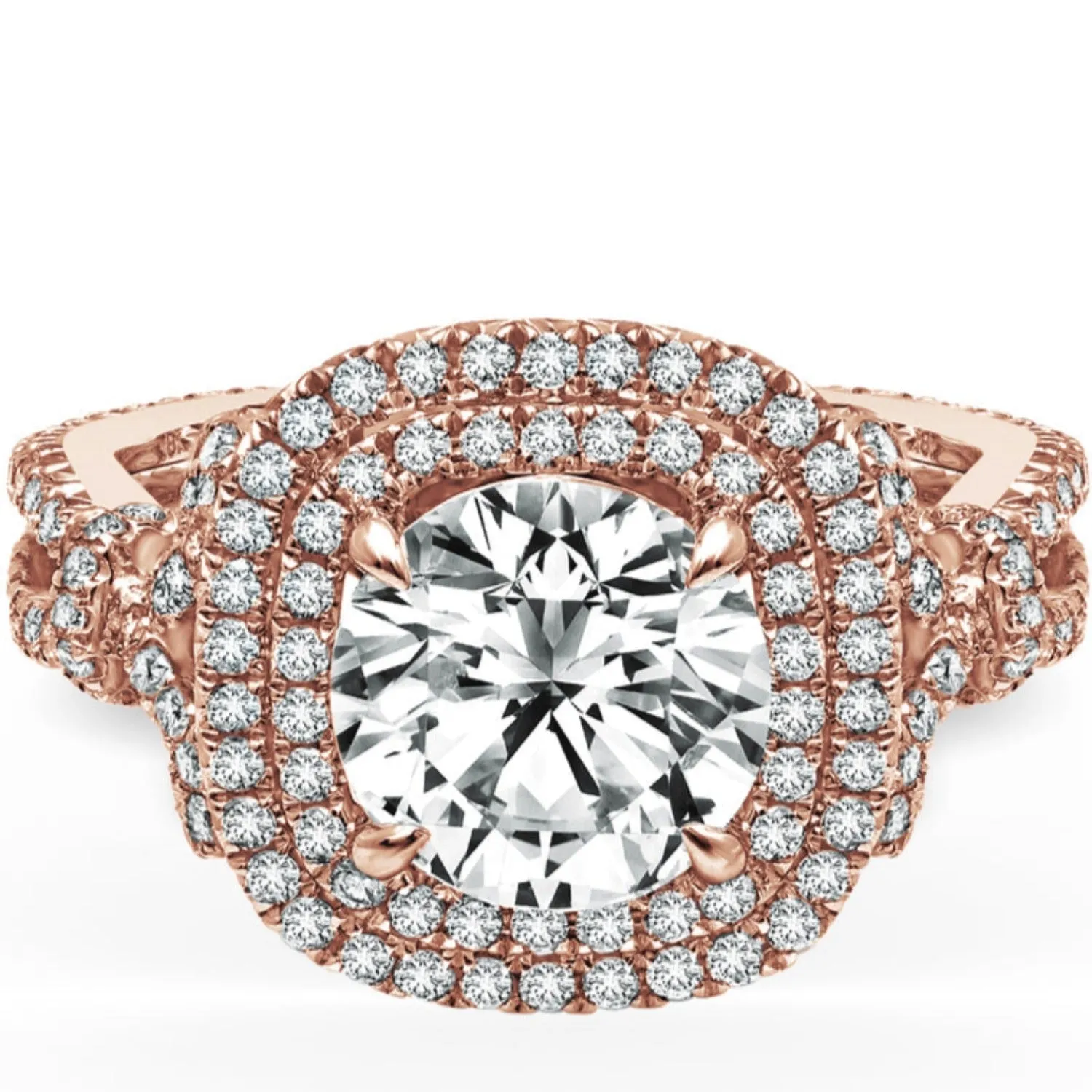 Kirk Kara "Pirouetta" Double Halo Diamond Engagement Ring
